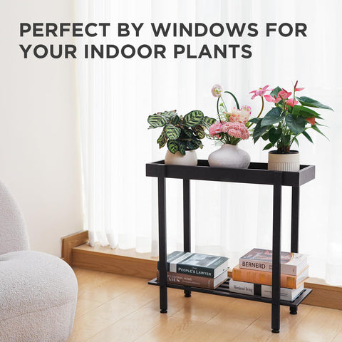 Honla plant stand adjustable feet keep it level on uneven surfaces.