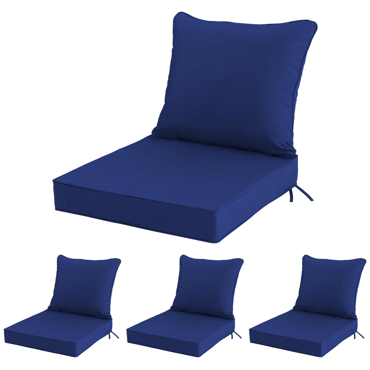 Honorbox 24x24 navy cushions front view showing plush seating.