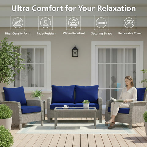 Honorbox navy cushions side view highlighting secure fit.