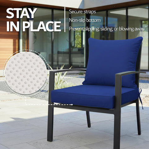 Honorbox non-slip bottom and straps keep cushions in place on patio furniture