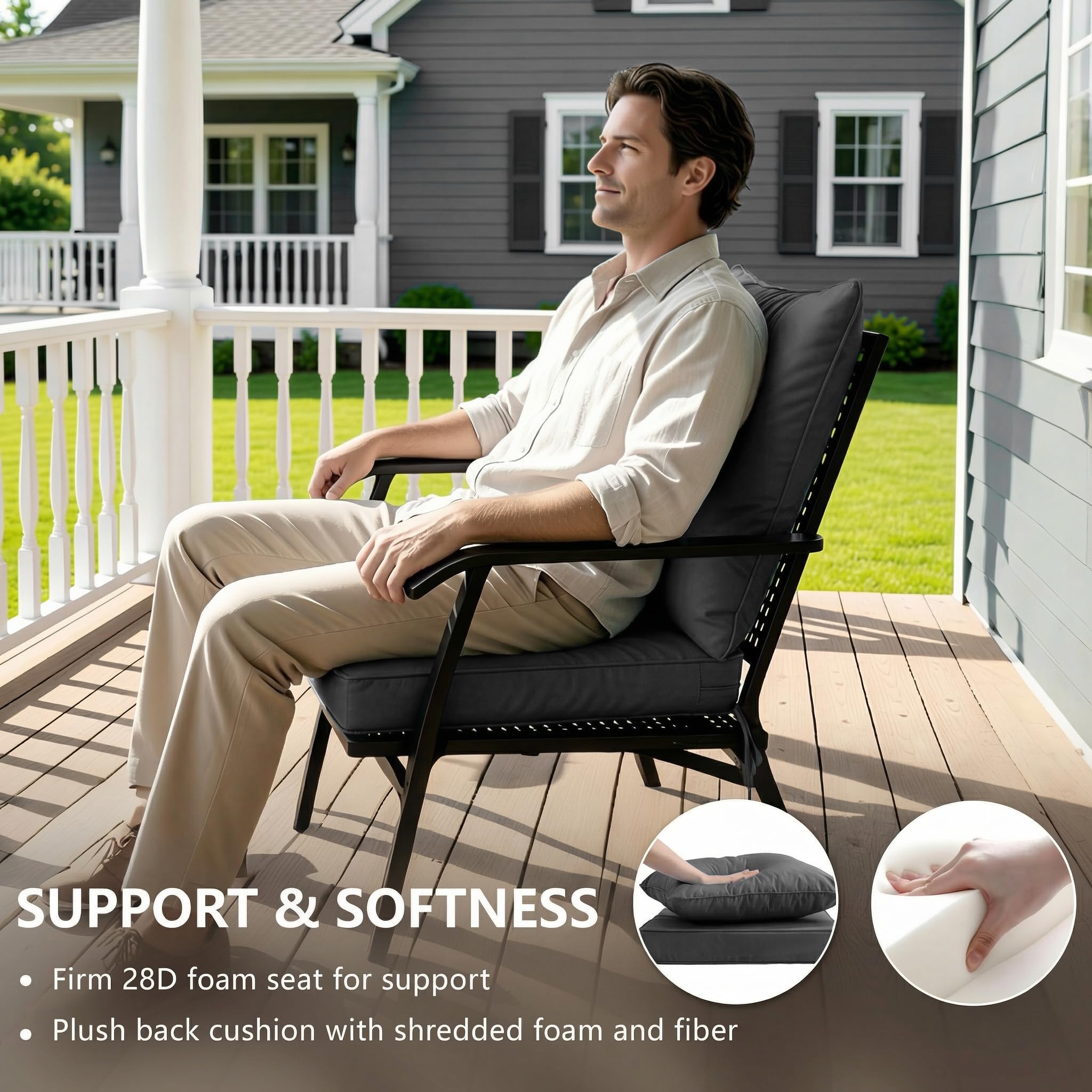 Honorbox non-slip bottom and two straps keep cushions securely in place