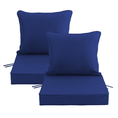 Honorbox 24x24 navy outdoor cushion front view for patio seating.