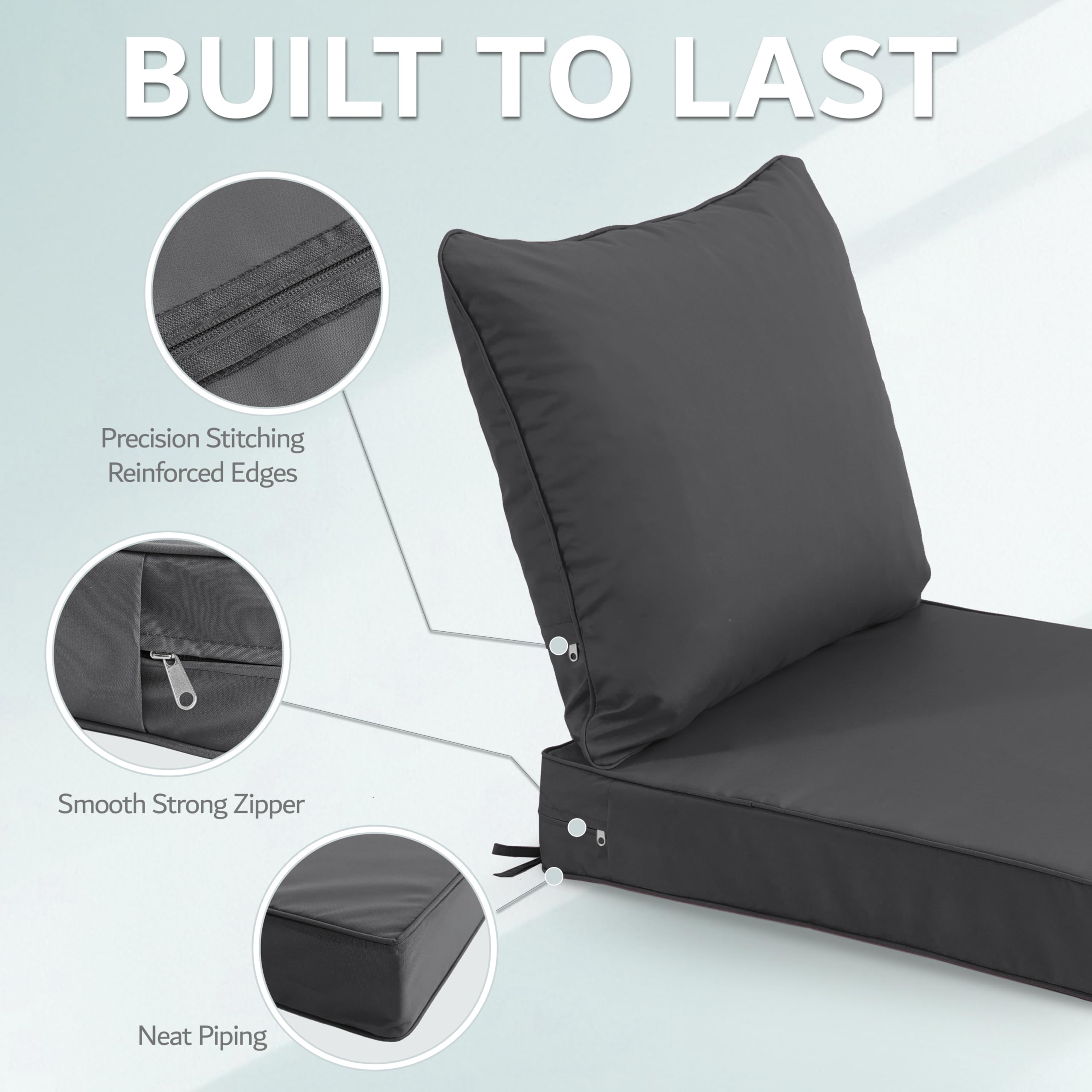 Honorbox soft fiber back cushion adds comfortable loft for lounging