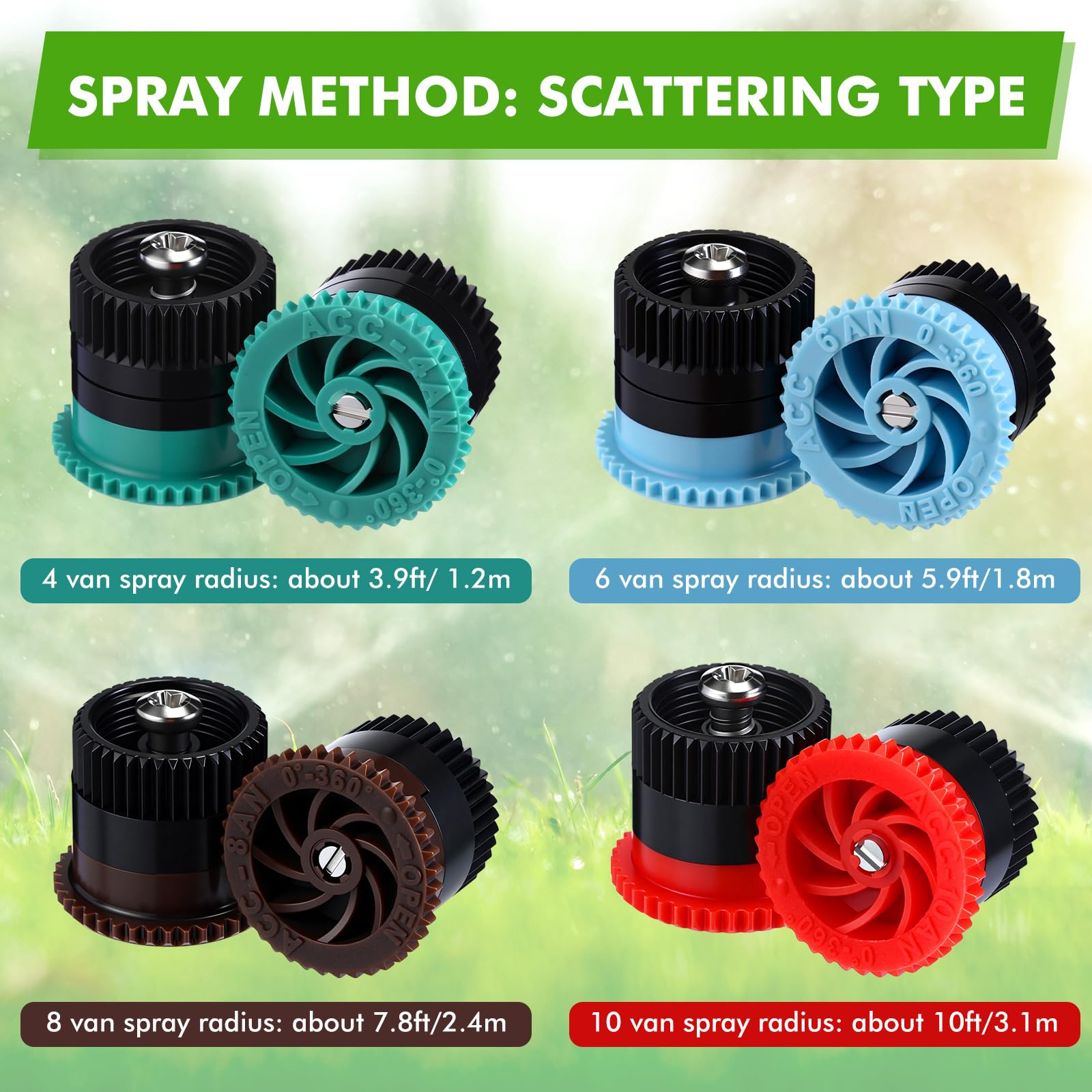 Honoson 10-van nozzle expands spray reach for large yards