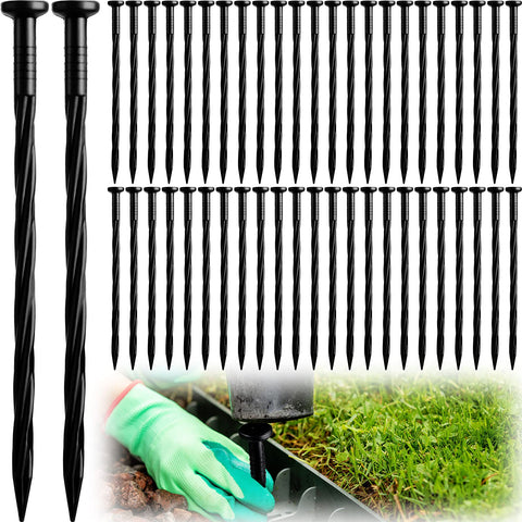 Honoson 200-pack landscaping spikes for easy assembly and durable ground anchoring