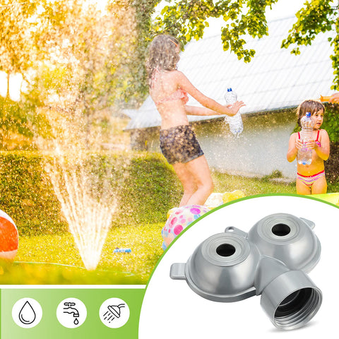 Honoson 360-degree sprinkler provides uniform spray around beds.