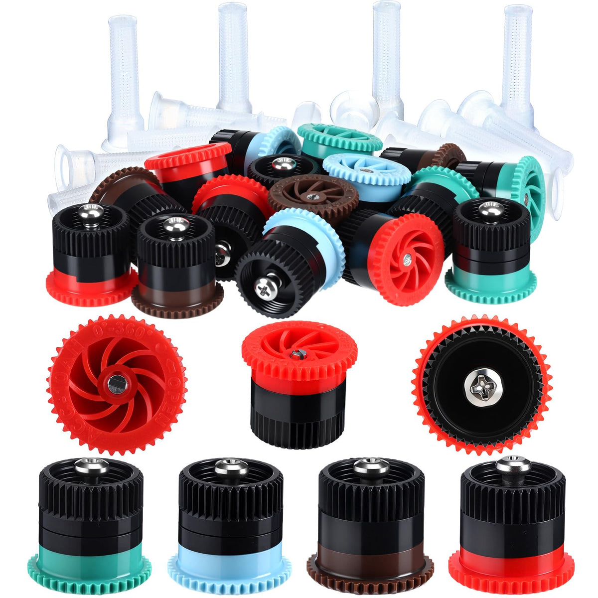 Honoson 4-van nozzle with adjustable spray for even lawn coverage