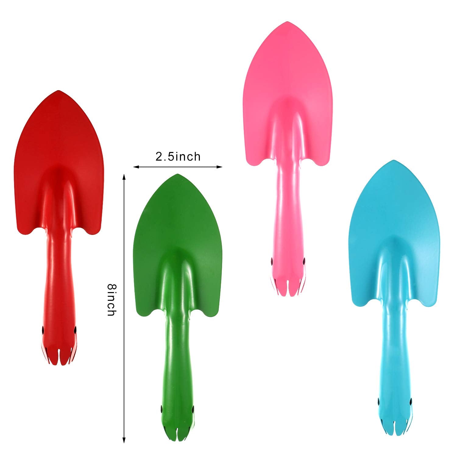 Honoson 8-inch color trowels offer durable metal heads for garden tasks.
