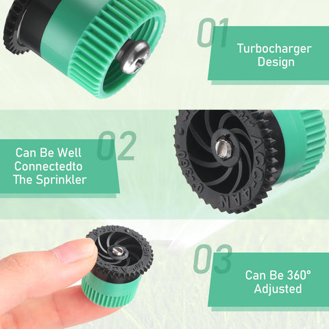 Honoson 8-van variable arc nozzle brown for even watering.