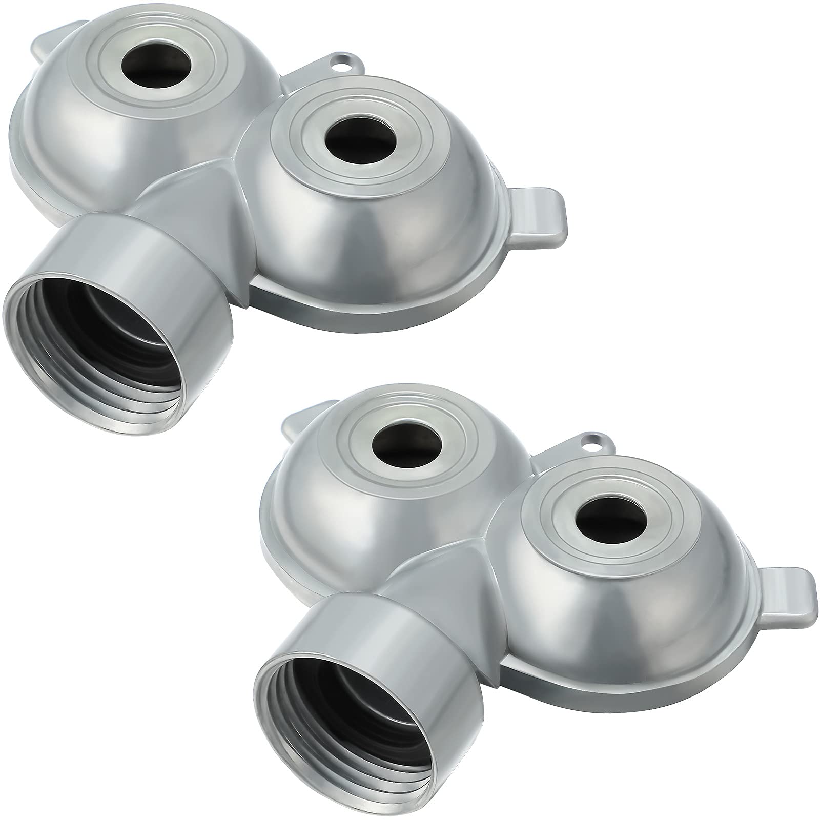 Honoson circle pattern twin spot sprinkler head in silver for even irrigation.