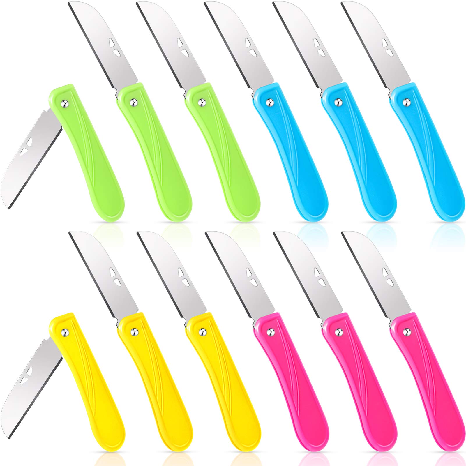 Honoson floral knife folding blade blue for precise garden trimming.