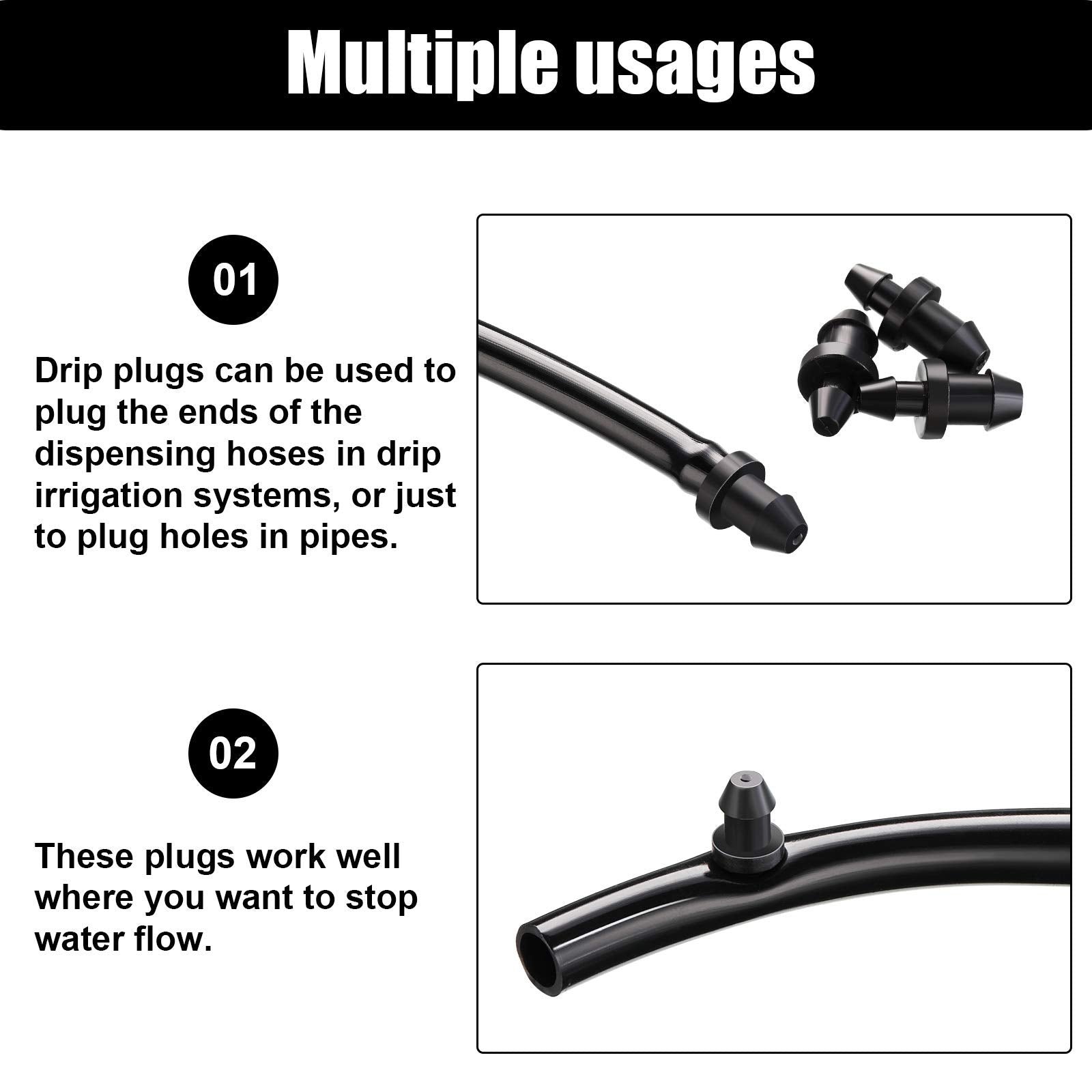 Honoson plug end seal demonstrates simple hole blocking for drip lines.
