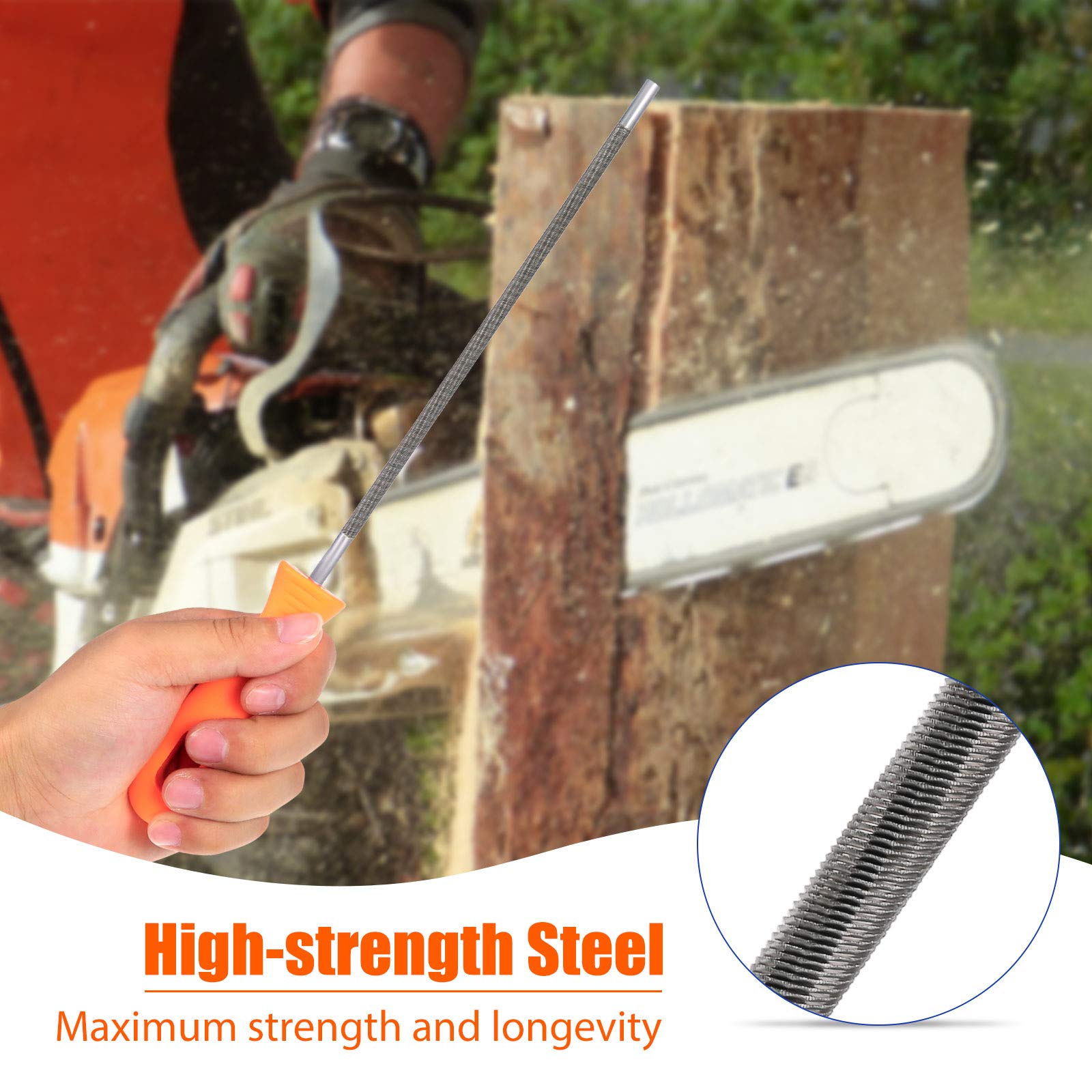 Honoson sharpener 3-16-inch file for routine chainsaw upkeep