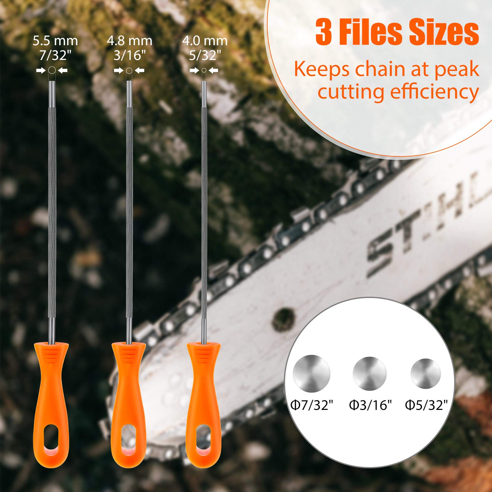 Honoson sharpener 7-32-inch file designed for efficient filing