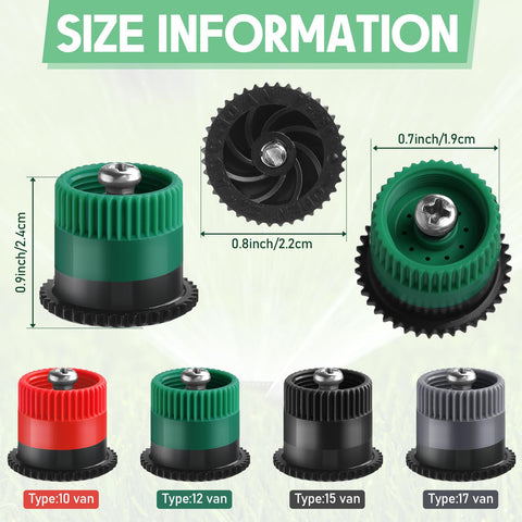 Honoson variable-arc nozzle 12van shows wide-radius watering for mid-sized lawns.