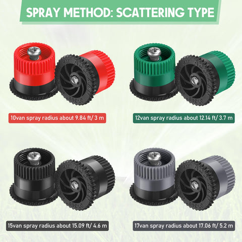 Honoson variable-arc nozzle 17van provides broad spray for expansive areas.