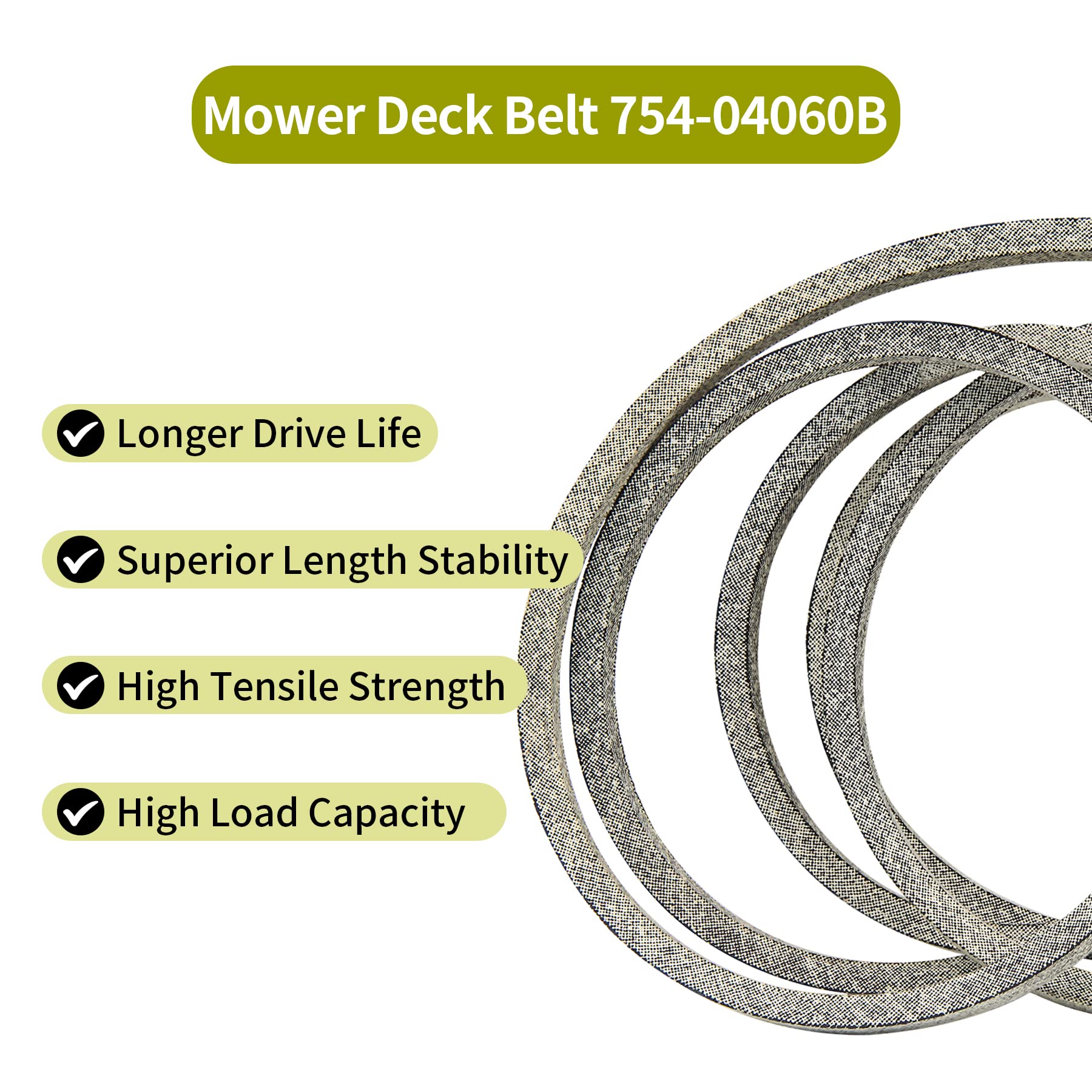 Honoyam John Deere compatible belt supports deck drive