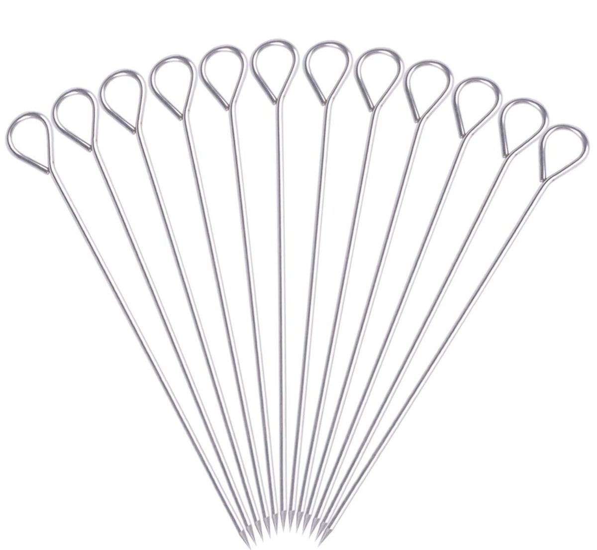 HONSHEN 8 inch stainless steel skewers for grilling and reuse.
