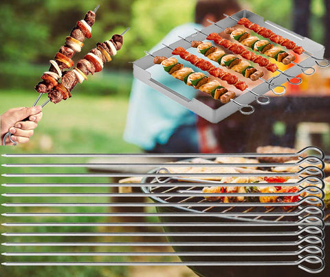 Keeps end outside grill while turning, with easy handling.