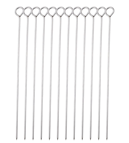 HONSHEN 10 inch BBQ skewers for even grilling and easy grip