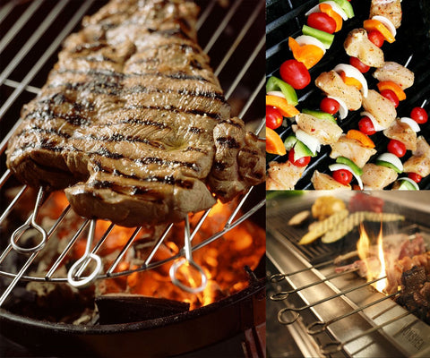 Dishwasher-safe HONSHEN kebab skewers for quick cleanup after barbecuing.