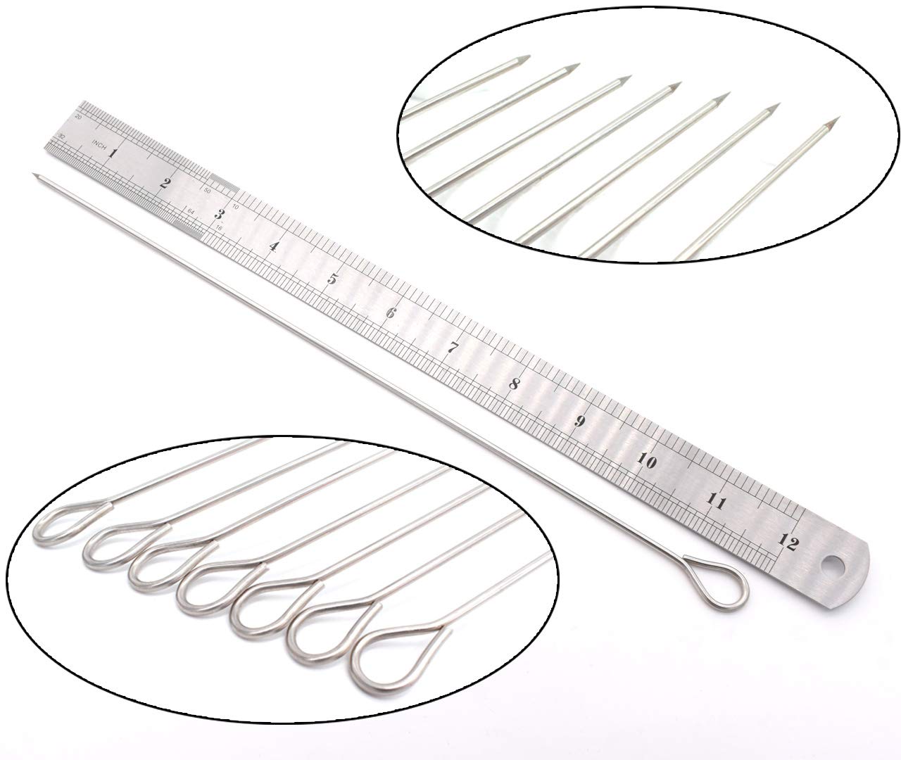 HONSHEN outdoor grilling accessory set with durable stainless skewers.