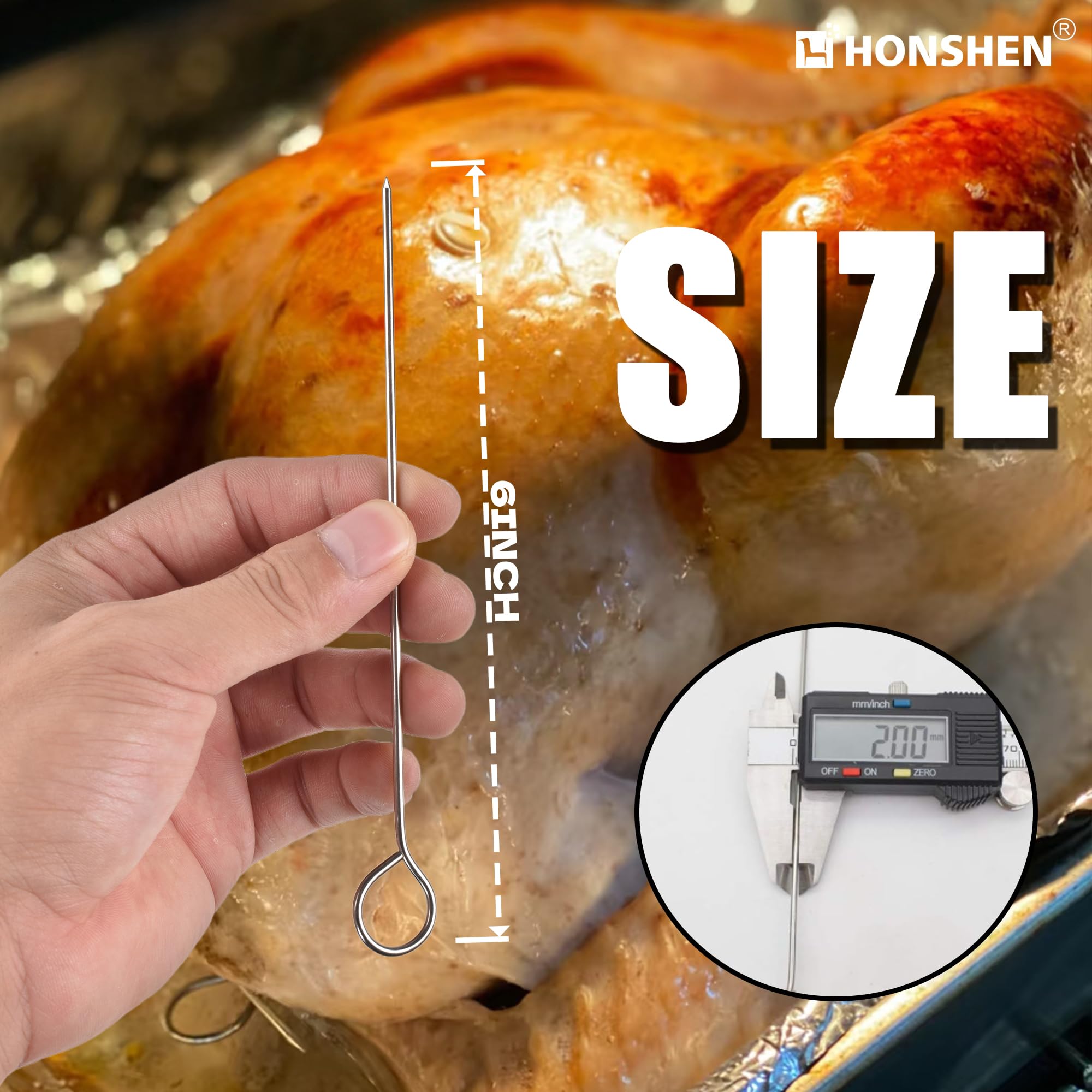 HONSHEN lacers are 2mm thick for sturdy meat securing during roasting.