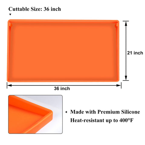 HONSREO griddle mat orange with strong magnets keeps area secured