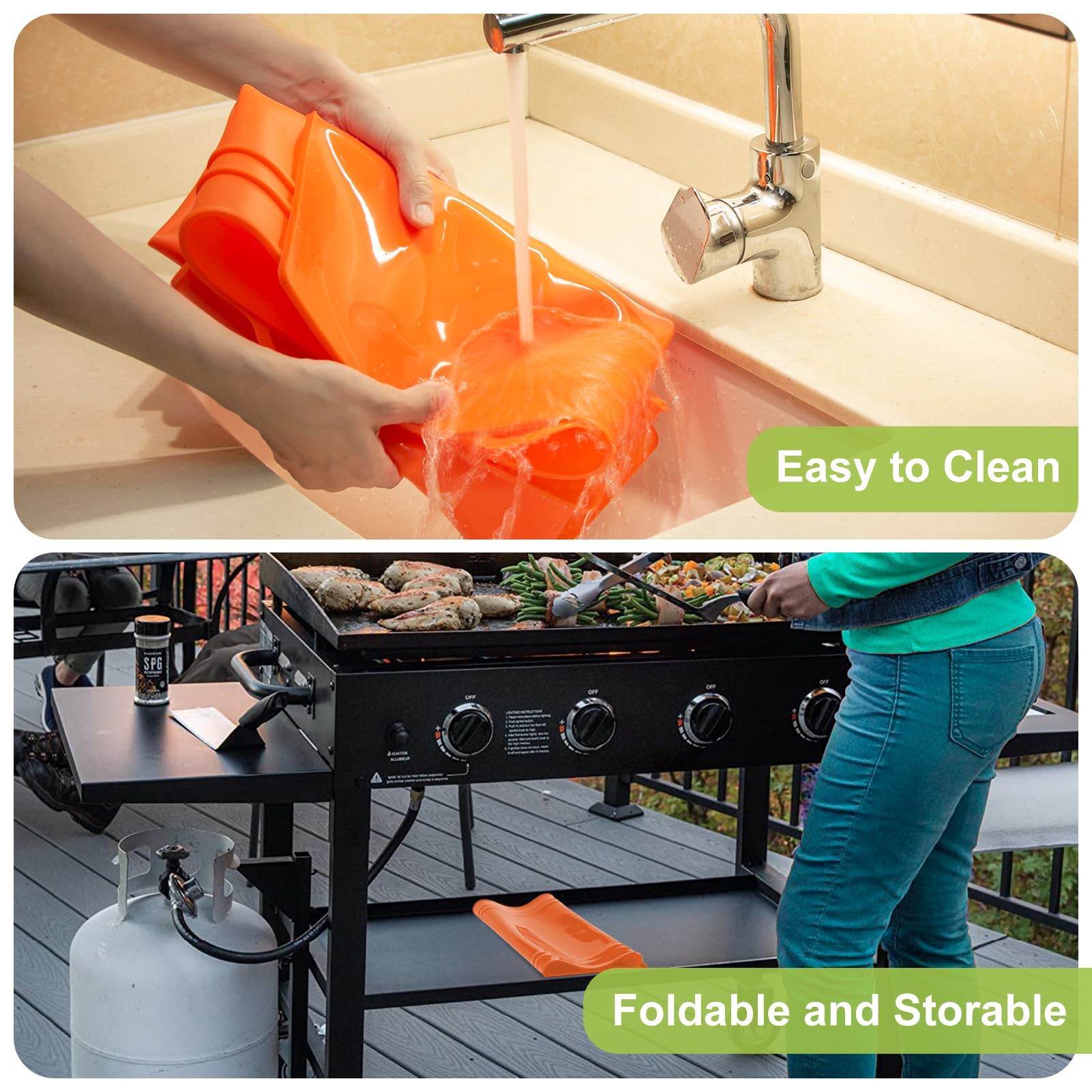 HONSREO easy cleanup after cooking with silicone mat