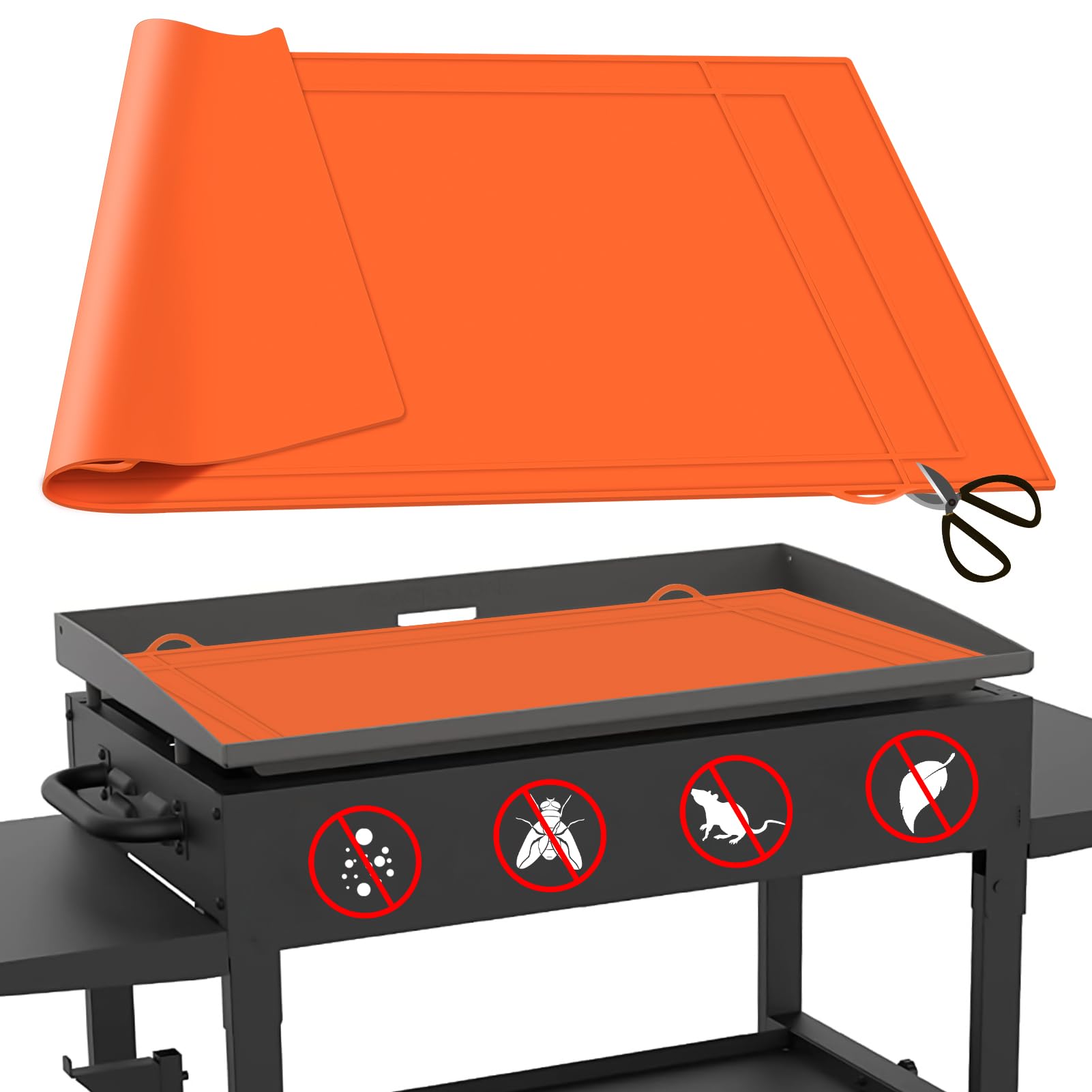 HONSREO griddle mat on a Blackstone surface protecting during cooking