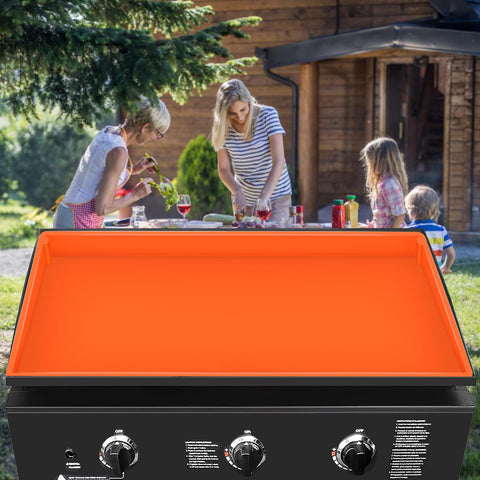 HONSREO griddle mat orange in-use for surface protection