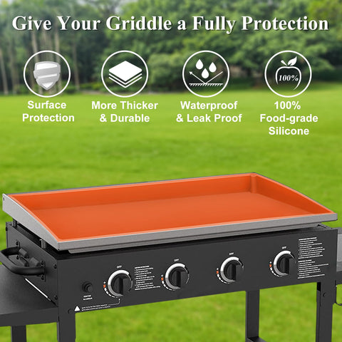 HONSREO orange silicone cover provides a perfect-fit for Blackstone griddles