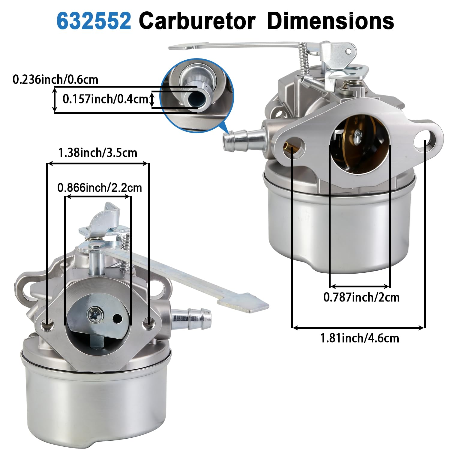 HOOAI 632552 carburetor is ready for quick replacement in Tecumseh engines.