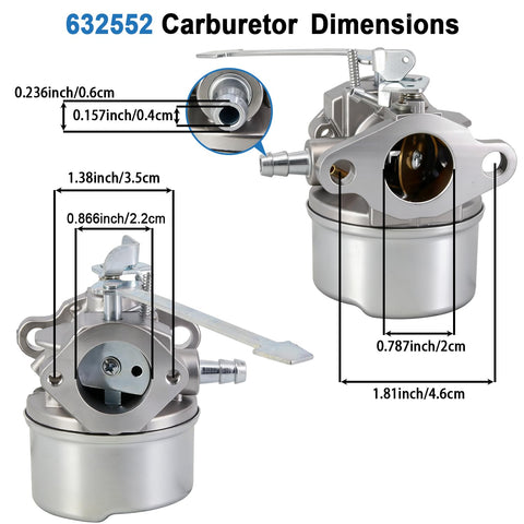 HOOAI 632552 carburetor is ready for quick replacement in Tecumseh engines.