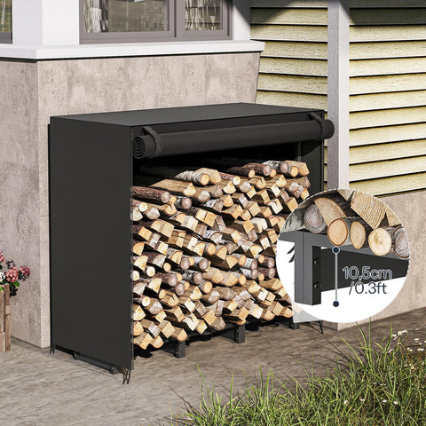 HOOBRO 4ft rack elevated base keeps wood dry and tidy
