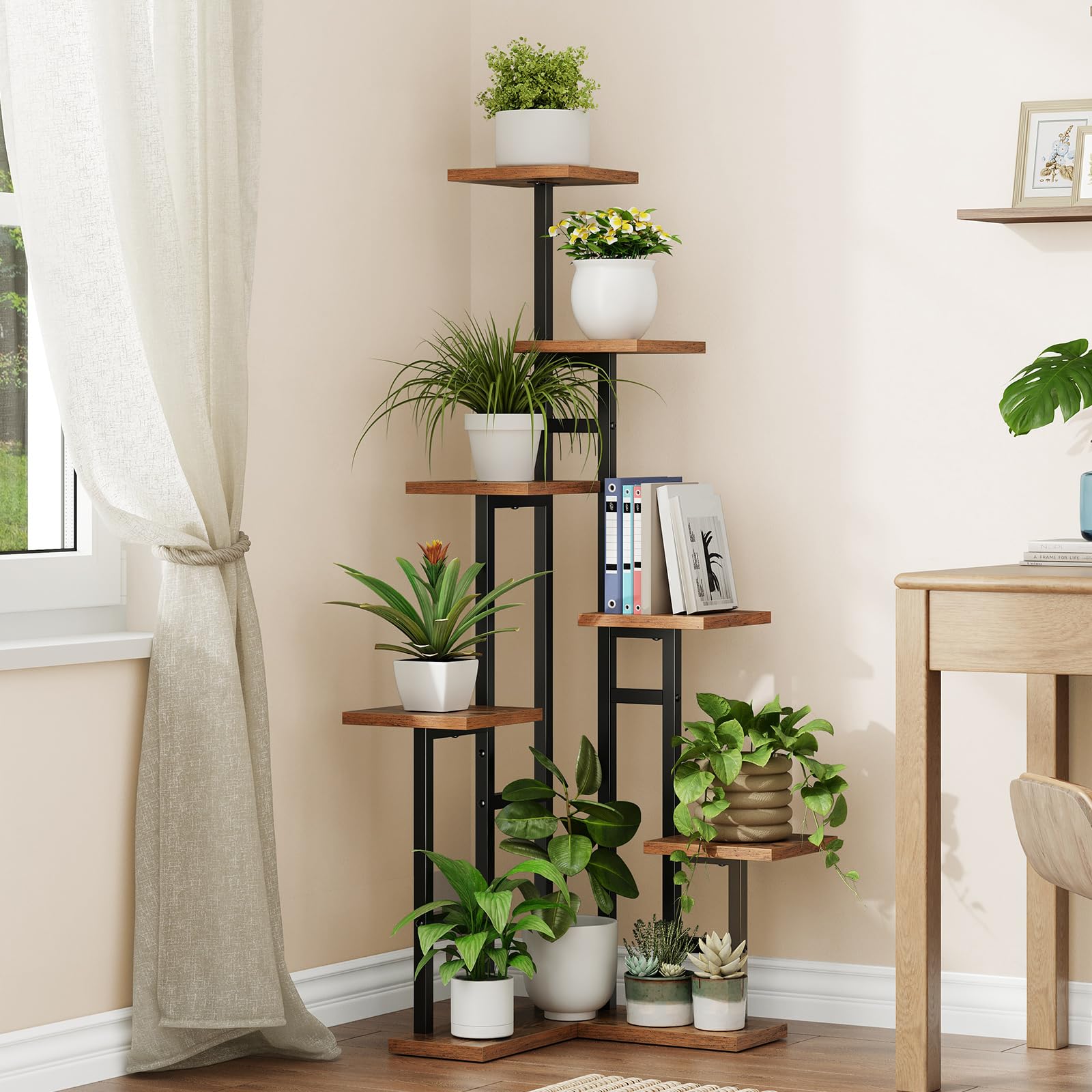 HOOBRO plant rack features anti-tip devices for secure setup.