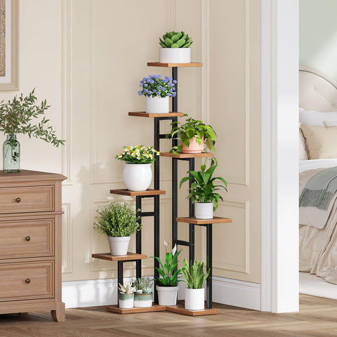 HOOBRO corner plant stand includes EVA pads for anti-slip stability.