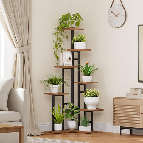 HOOBRO corner plant stand right-angle corner fit for compact rooms.