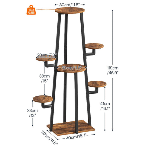HOOBRO plant stand with grow lights, side view for compact corners