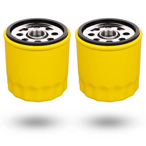 HOODELL 2-pack oil filter side view, featuring expanded capacity for Kohler engines.