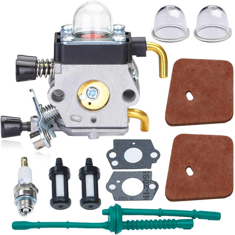 HOODELL FS55 carburetor kit closeup with premium gaskets for reliable starts.