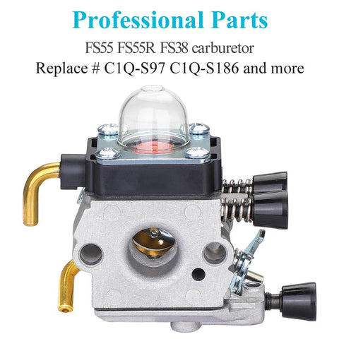 HOODELL FS55 carburetor installed for smooth yard work.