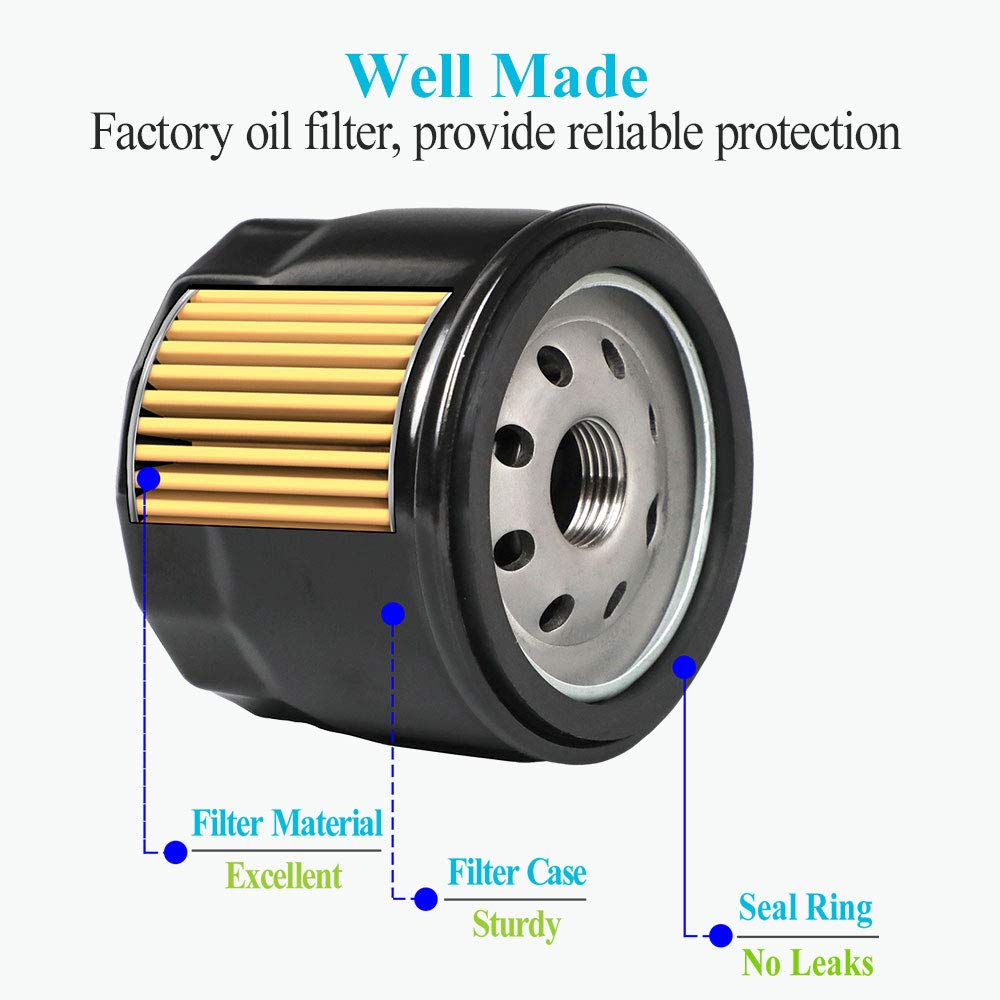 HOODELL Husqvarna compatible oil filter supports YTH-series mowers.