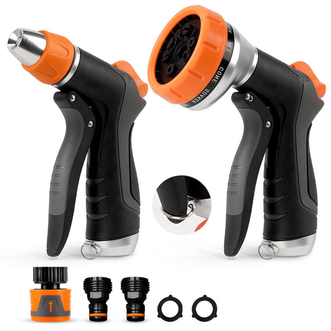 Hoofun hose nozzle with 10-pattern spray for versatile garden tasks