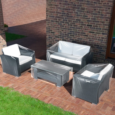 Hoolerry clear armchair cover 32x30x30 inches protects from rain and dust.