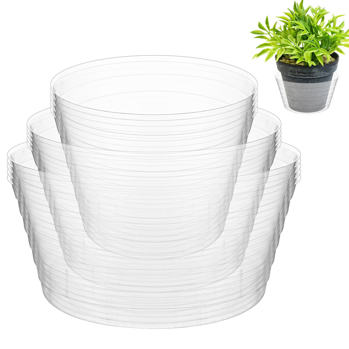 Hoolerry clear deep drip tray 4 inch under pot protects floors