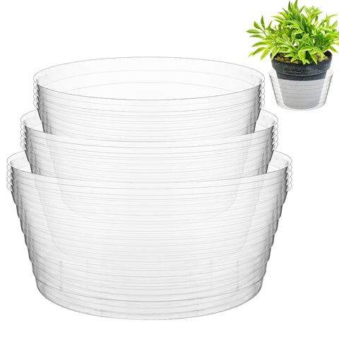 Hoolerry clear deep drip tray for 6-inch pots keeps floors clean and dry