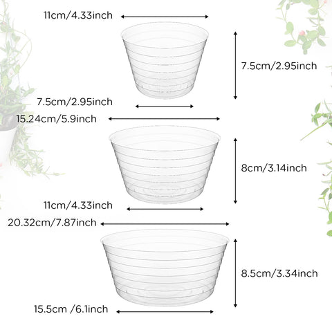 Hoolerry clear deep drip tray 6 inch catches excess water and soil