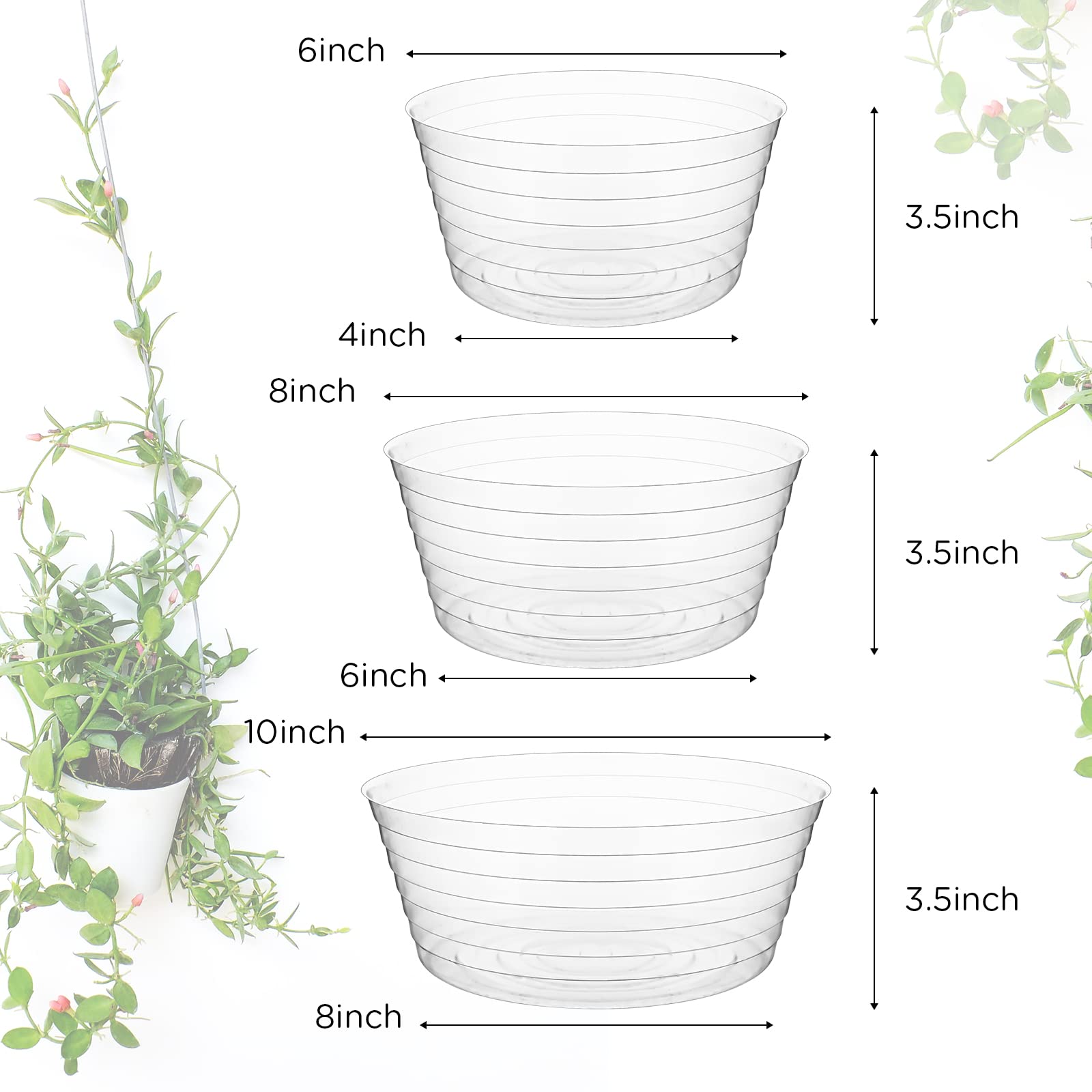 Hoolerry 8-inch tray catches excess water to protect surfaces