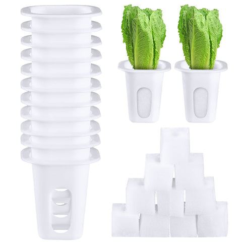 Hoolerry hydroponics grow baskets: durable white plastic for compact indoor gardens.